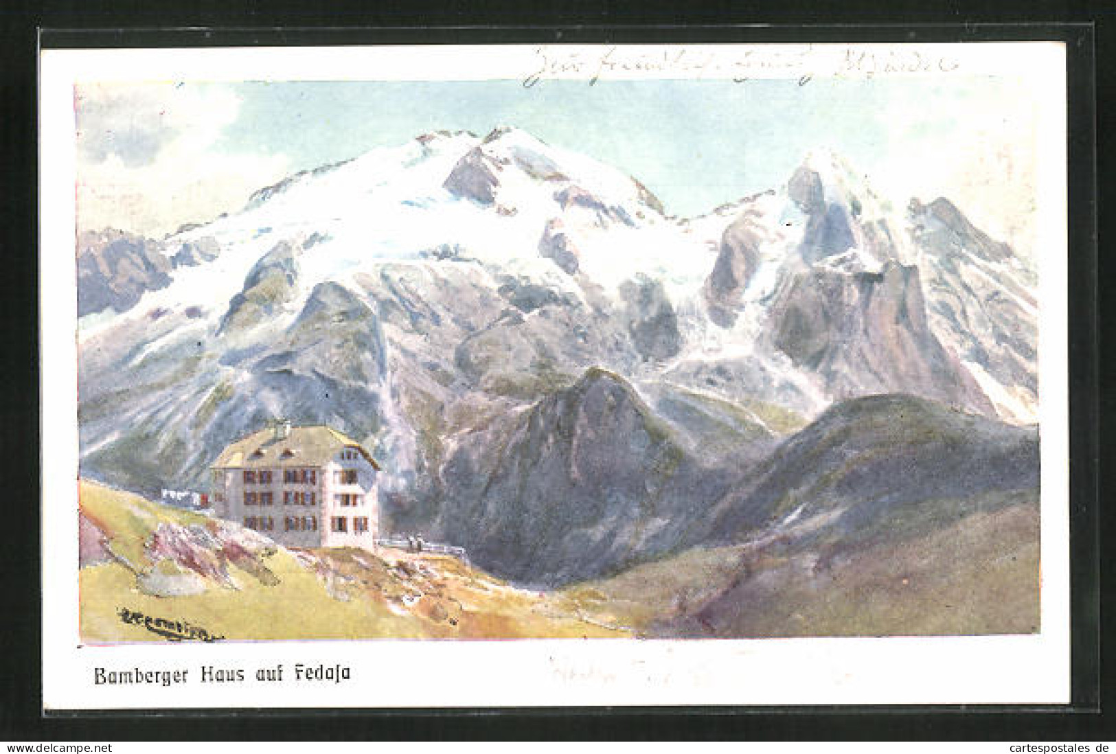 Artista-Cartolina Edward Theodore Compton: Bamberghaus Auf Fedaja  - Compton, E.T.