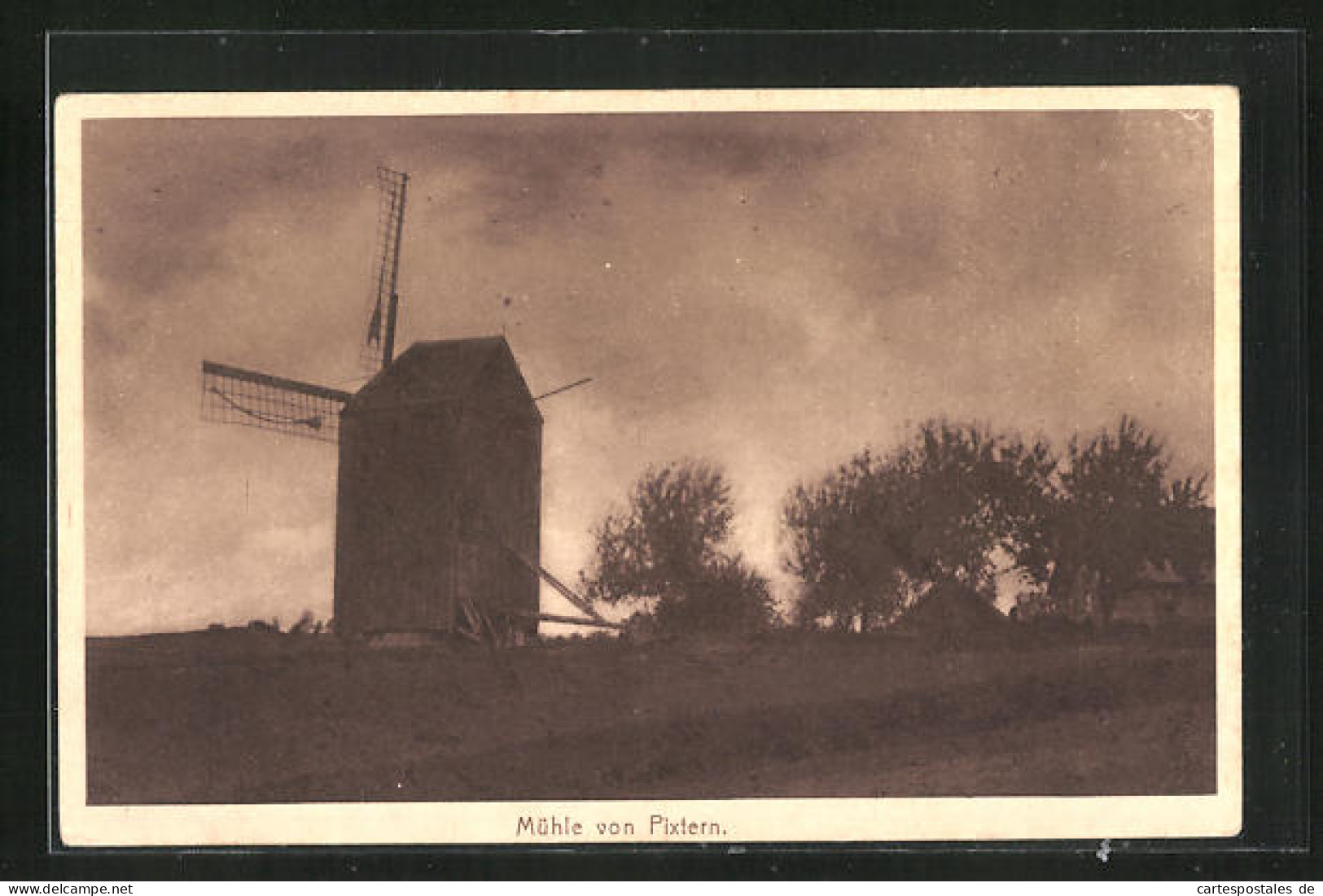 AK Pixtern, Windmühle Und Bäume  - Letonia