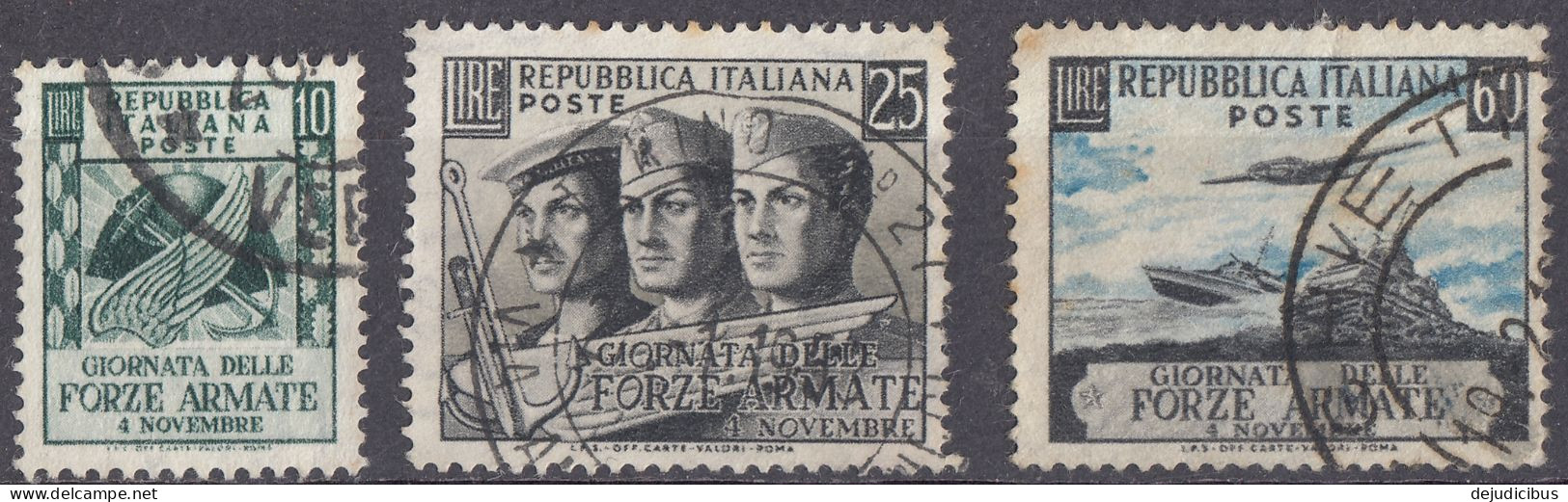 ITALIA - 1952 - Serie Completa Usata: Yvert 637/639, 3 Valori. - 1946-60: Used