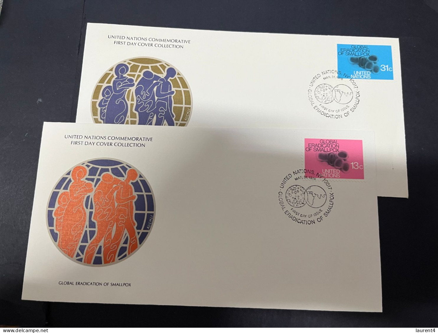 19-4-2024 (2 Z 29) United Nations (USA Office) X 2 FDC - Eredication Of Smallpox - Ziekte