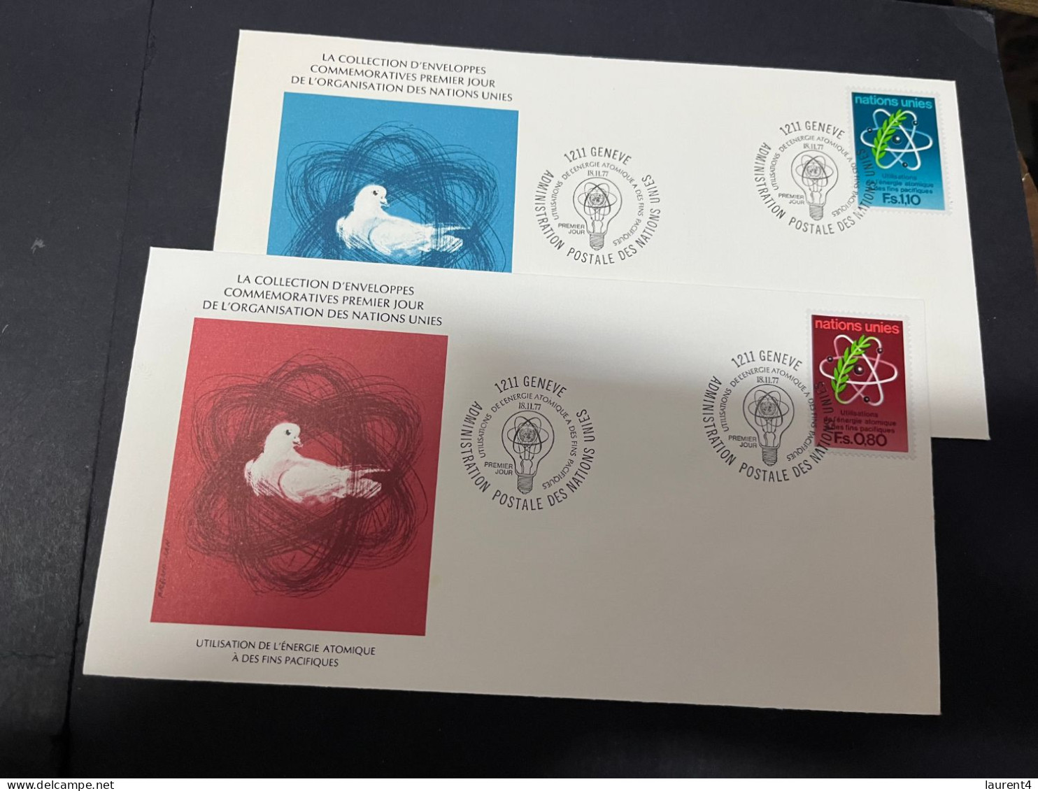 19-4-2024 (2 Z 29) United Nations (Switzerland Office) X 2 FDC - Nuclear Power For Peace - Ziekte