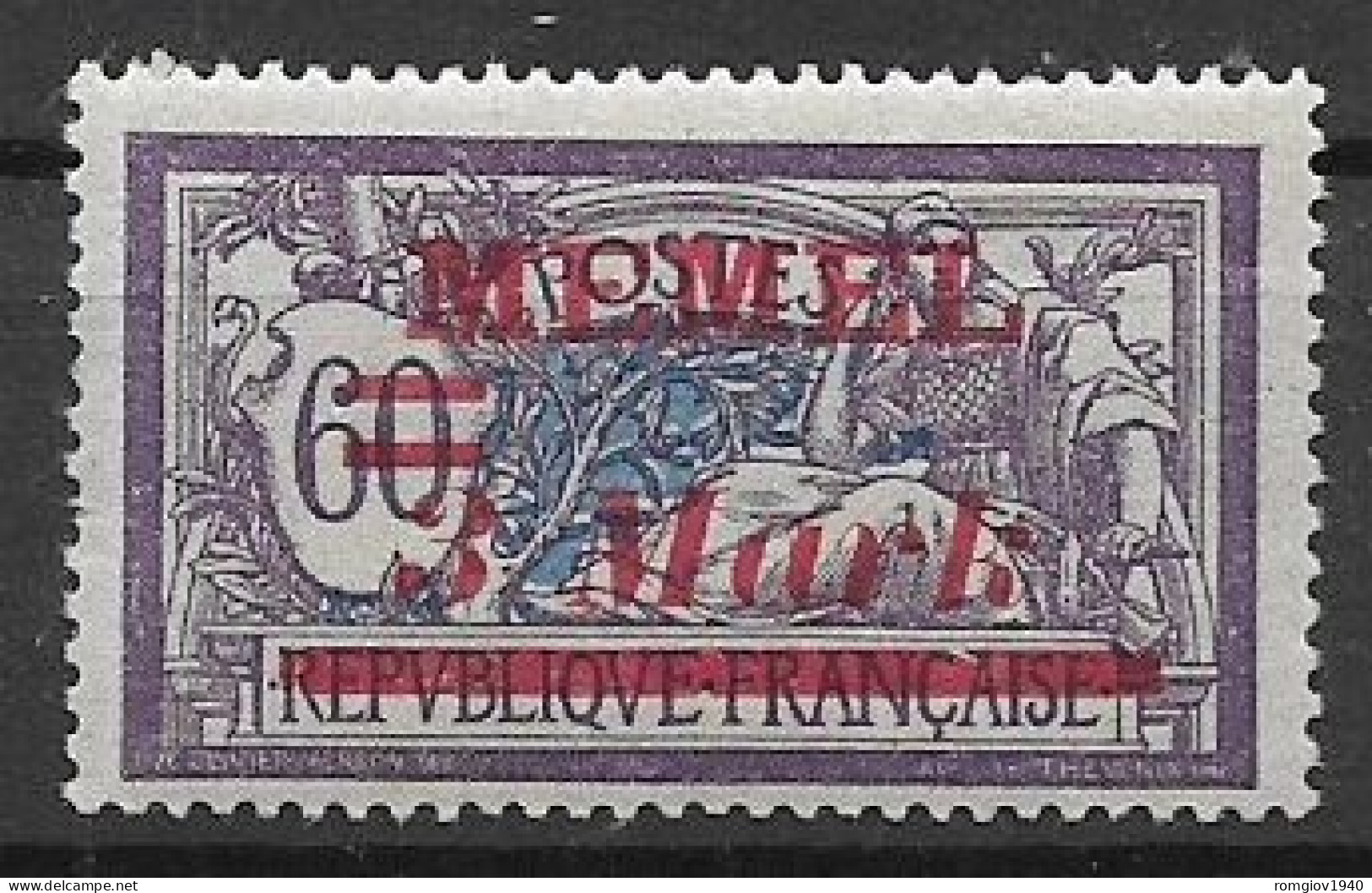 MEMEL OCCUPAZIONE TEDESCA 1920  FRANCOBOLLI DI FRANCIA SOPRASTAMPATI  UNIF. 35 MNH XF - Andere & Zonder Classificatie