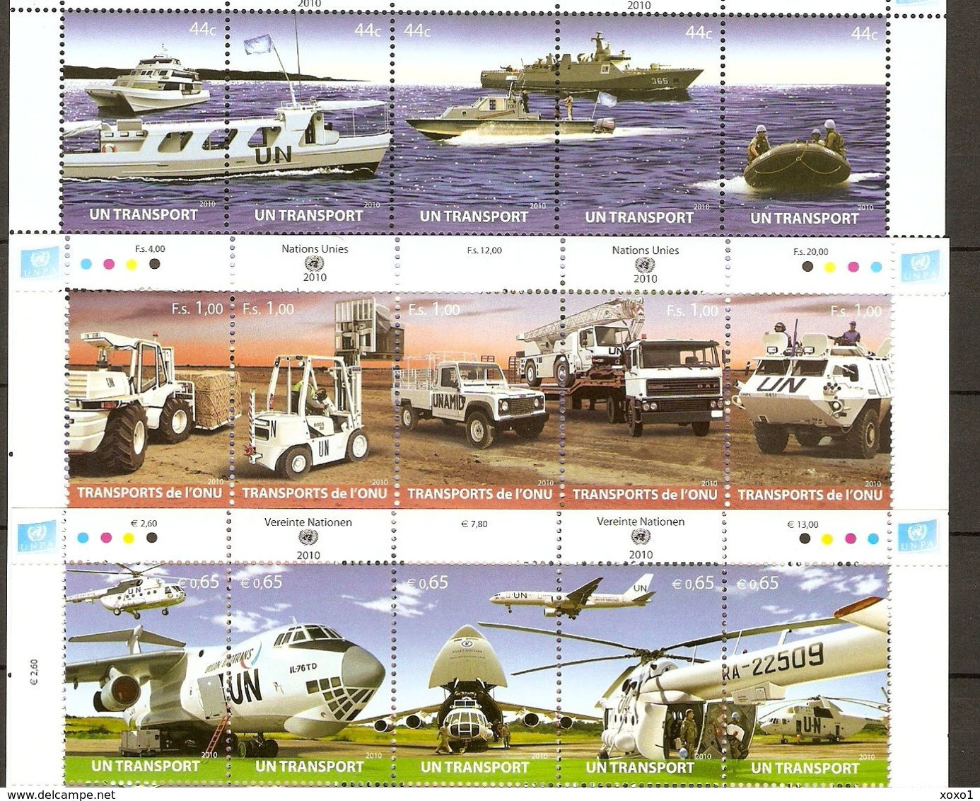 United Nations 2010 Transport Land Sea Air  MILITARY 15V MNH** 19,00 € - Gezamelijke Uitgaven New York/Genève/Wenen