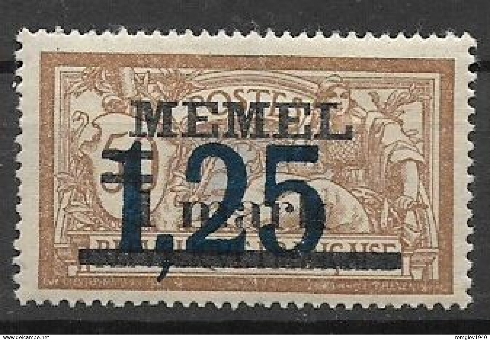 MEMEL OCCUPAZIONE TEDESCA 1922  FRANCOBOLLI DI FRANCIA SOPRASTAMPATI  UNIF. 58    MNH XF - Andere & Zonder Classificatie