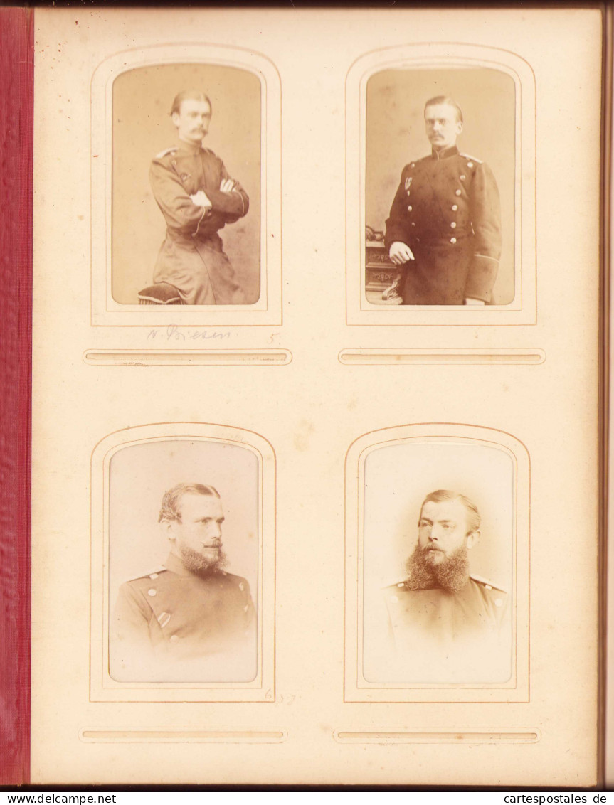 Fotoalbum 1875 Preussische Kriegsakademie Berlin, 57 Fotografien dt. Offiziere in Uniform mit Orden 