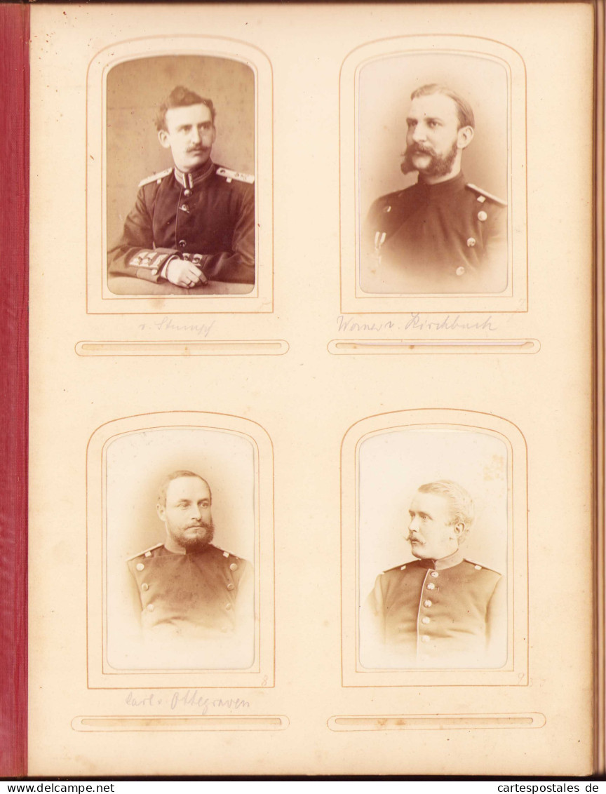 Fotoalbum 1875 Preussische Kriegsakademie Berlin, 57 Fotografien dt. Offiziere in Uniform mit Orden 