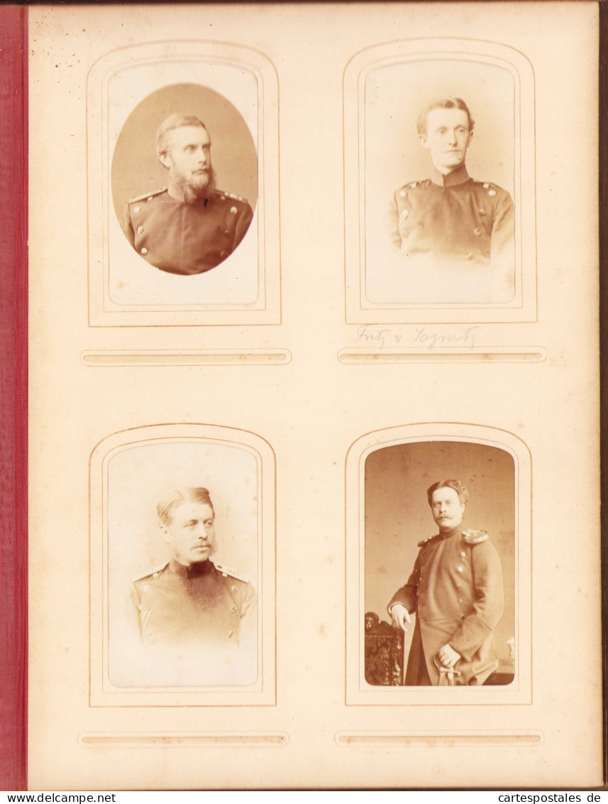 Fotoalbum 1875 Preussische Kriegsakademie Berlin, 57 Fotografien dt. Offiziere in Uniform mit Orden 