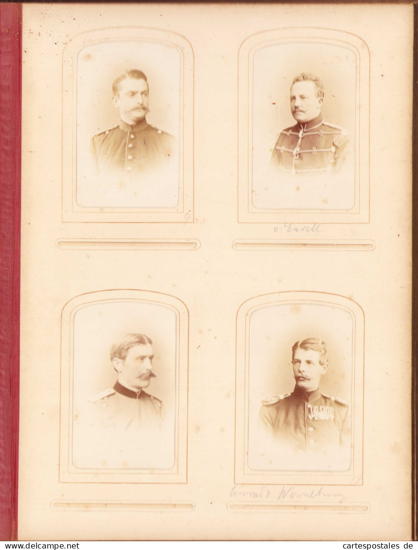 Fotoalbum 1875 Preussische Kriegsakademie Berlin, 57 Fotografien dt. Offiziere in Uniform mit Orden 