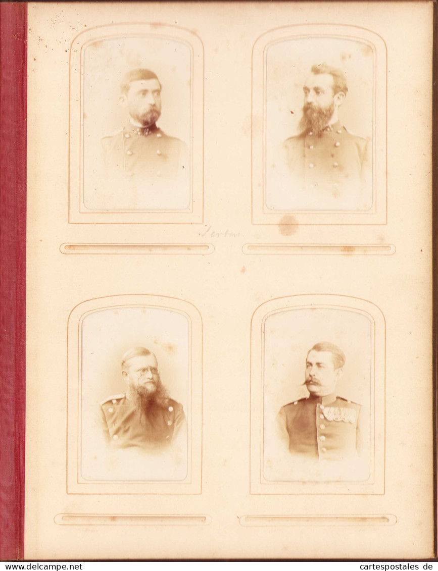 Fotoalbum 1875 Preussische Kriegsakademie Berlin, 57 Fotografien dt. Offiziere in Uniform mit Orden 