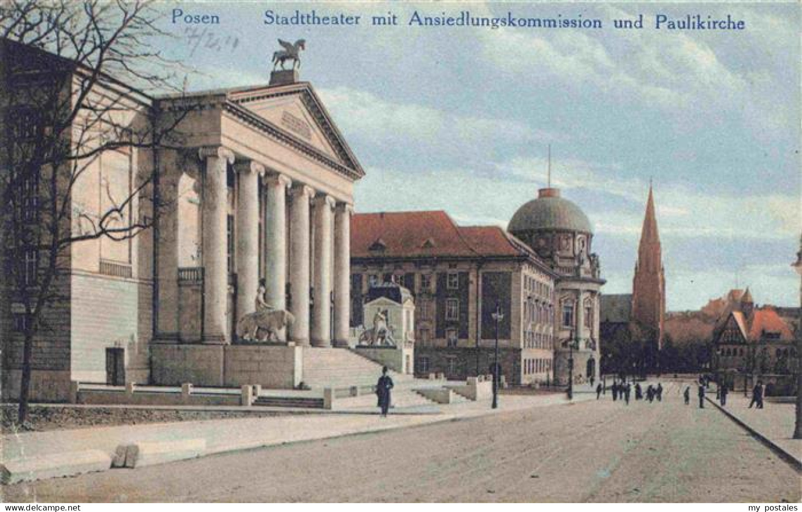 73971828 Posen__POZNAN_PL Stadttheater Mit Ansiedlungskommission Und Paulikirche - Polonia