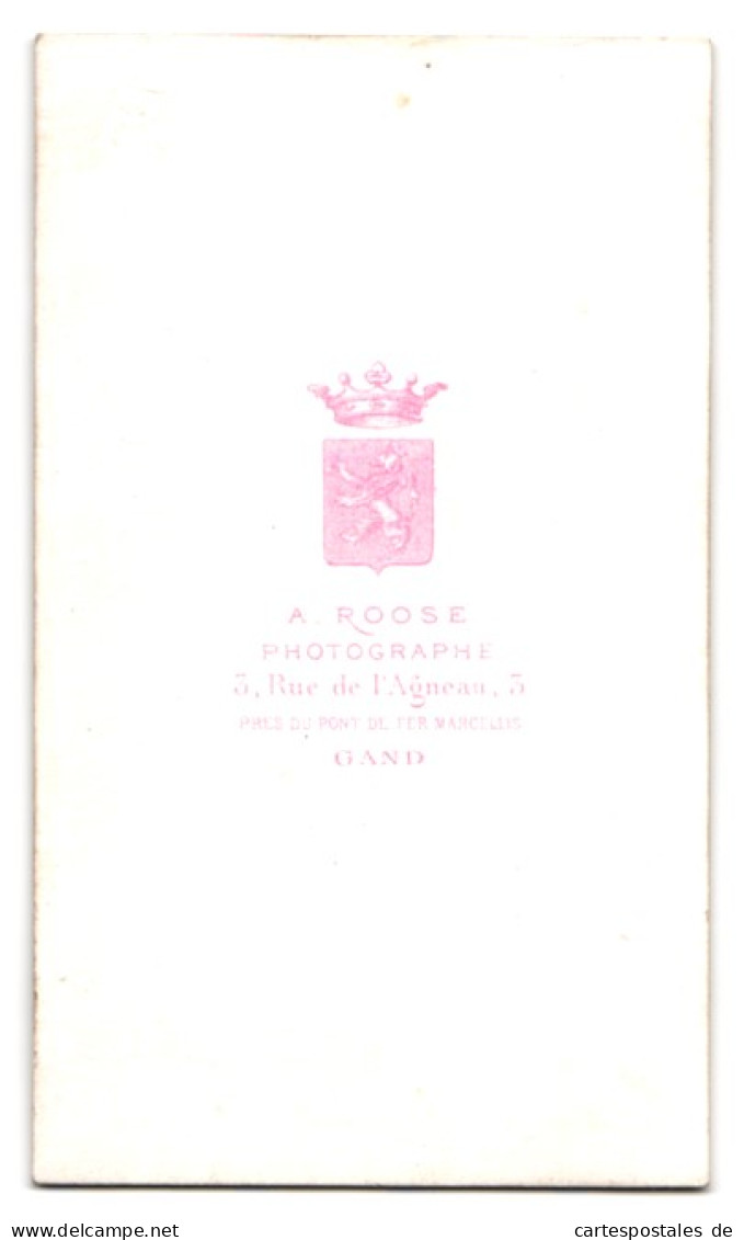 Fotografie A. Roose, Gand, 3, Rue De L`Agneau, 3, Portrait Modisch Gekleidete Dame Mit Einem Buch  - Anonieme Personen