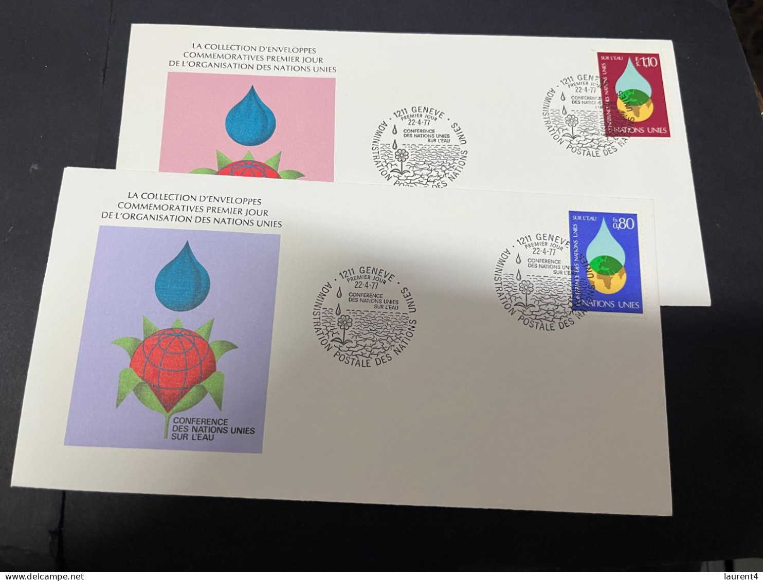 19-4-2024 (2 Z 29) United Nations (Switzerland Office) X 2 FDC - Water Conference - FDC