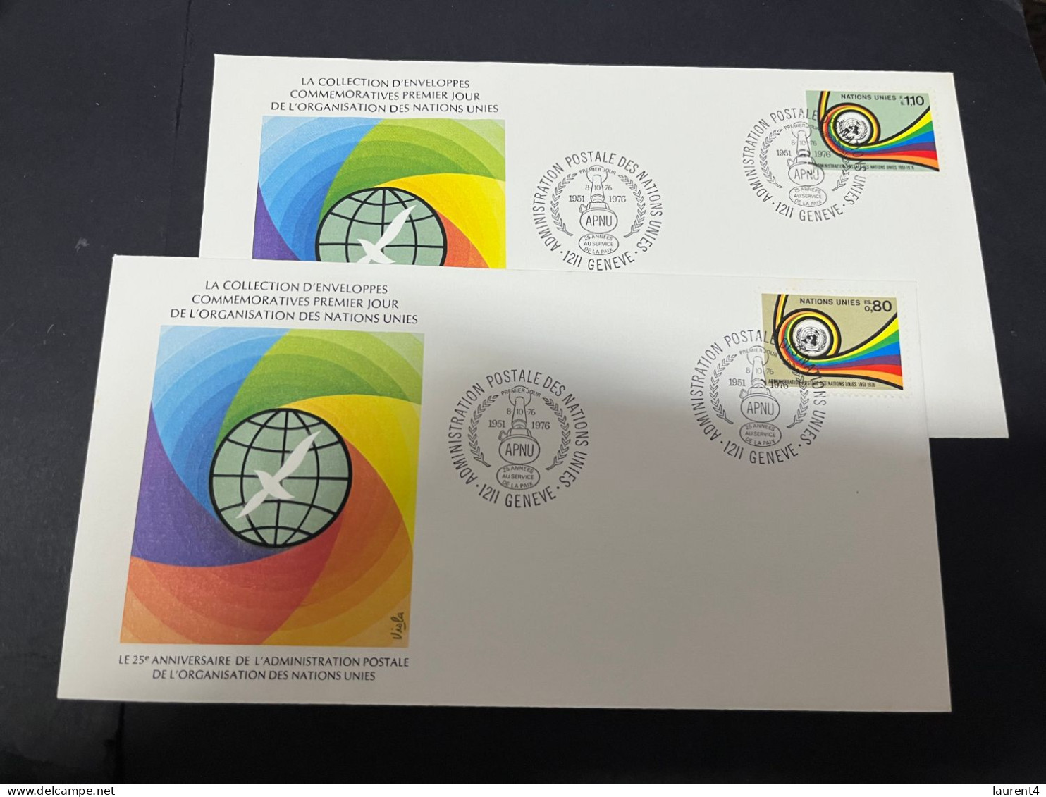 19-4-2024 (2 Z 29) United Nations (Switzerland Office) X 2 FDC - UN Postal Administration 25th Anni. - FDC