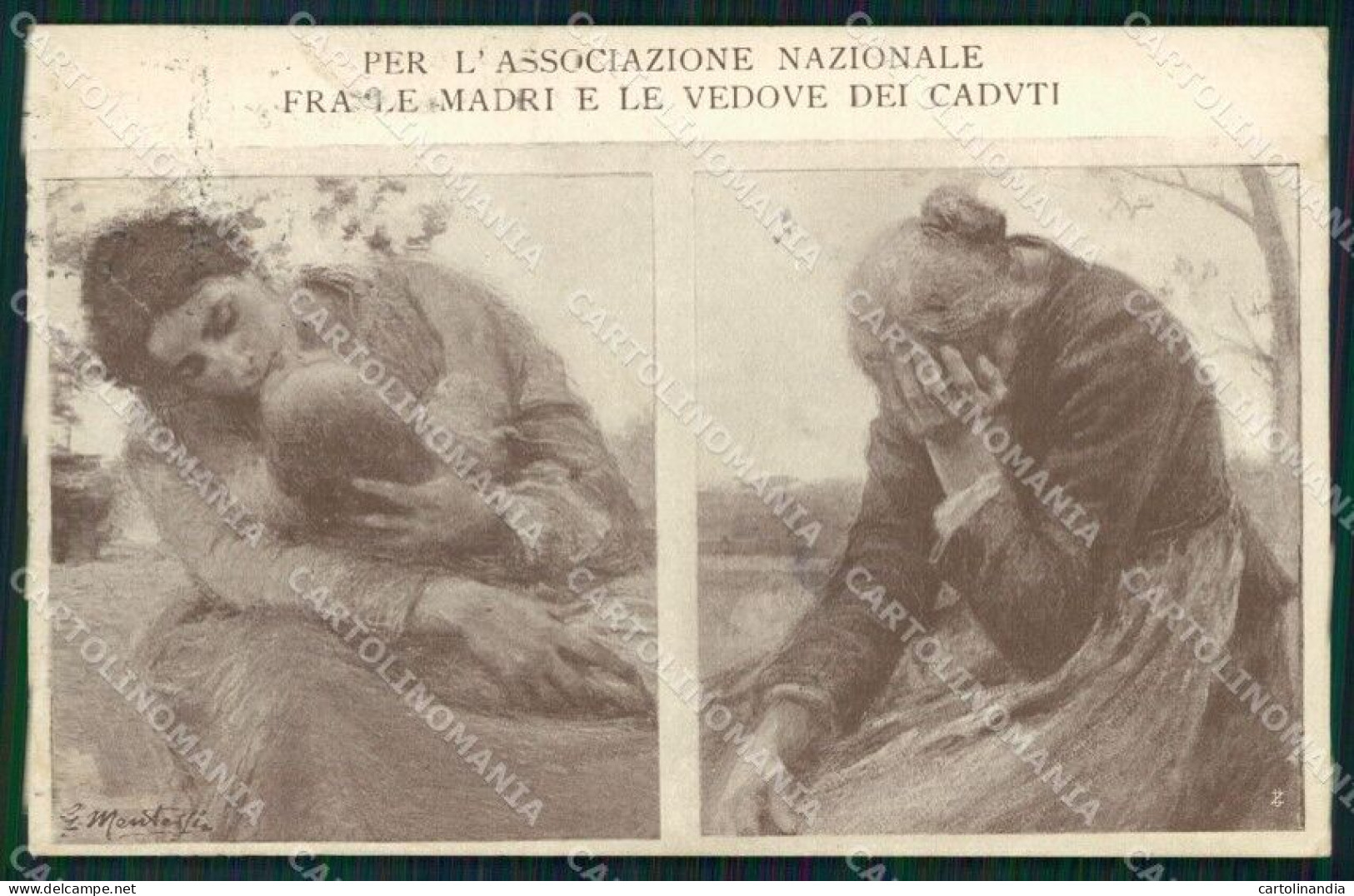 WW1 WWI Propaganda Madri Vedove Caduti Mentessi Cartolina Postcard XF8689 - Altri & Non Classificati