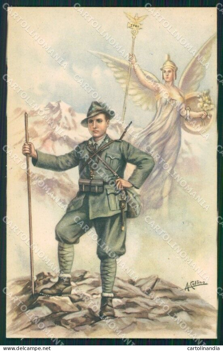 Militari Propaganda WWII Alpini Collino Cartolina XF0847 - Altri & Non Classificati