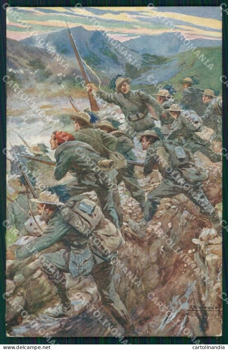 Militari Propaganda WWI Bersaglieri Salvadori Cartolina XF1458 - Altri & Non Classificati