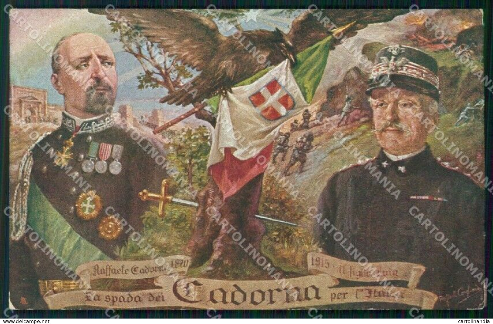 Militari Propaganda WW1 WWI Cadorna Raffaele Luigi Tricolore Cartolina XF8669 - Other & Unclassified