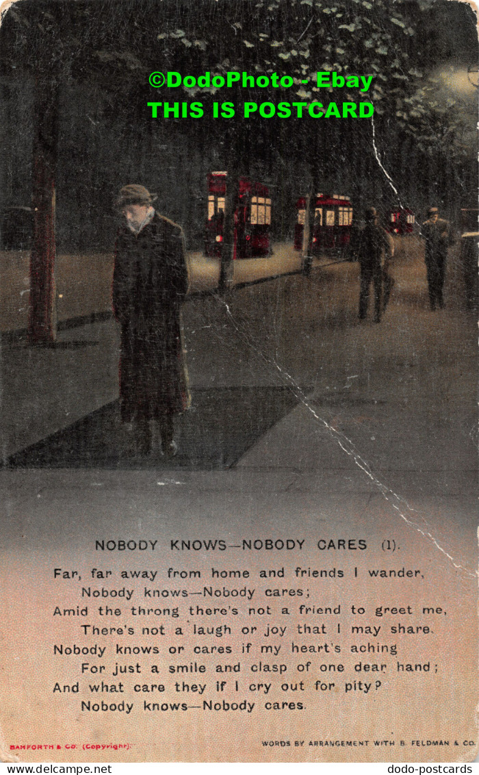 R408960 Nobody Knows Nobody Cares. Bamforth. Series. No. 4560. 1. B. Feldman - Mondo