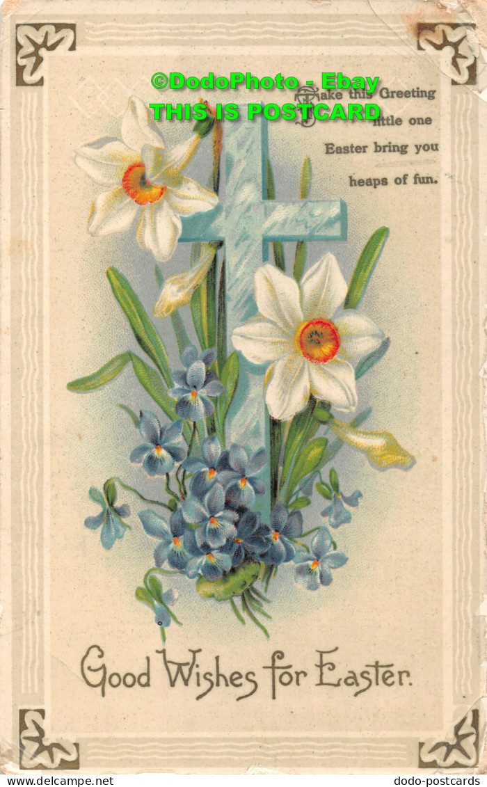 R408969 God Wishes For Easter. Colorful Flowers. Series. 14466. 1911 - Mondo