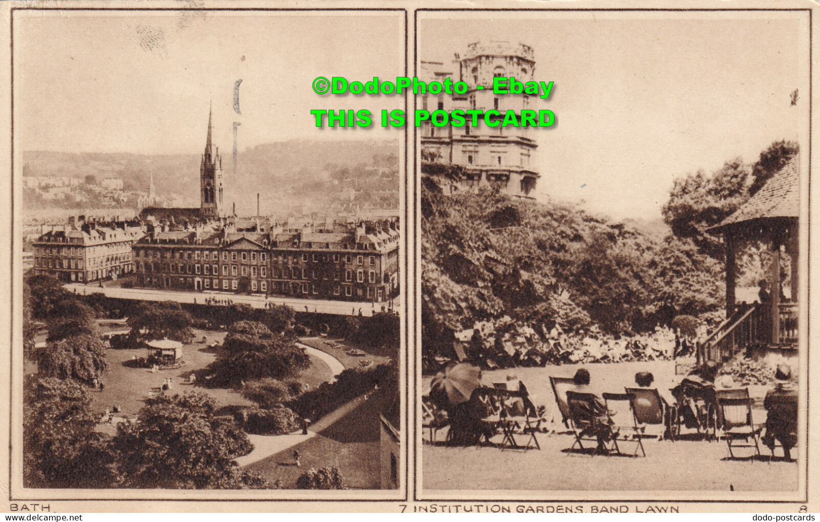 R409365 Bath. Institution Gardens Band Lawn. Photochrom. Multi View - Mondo