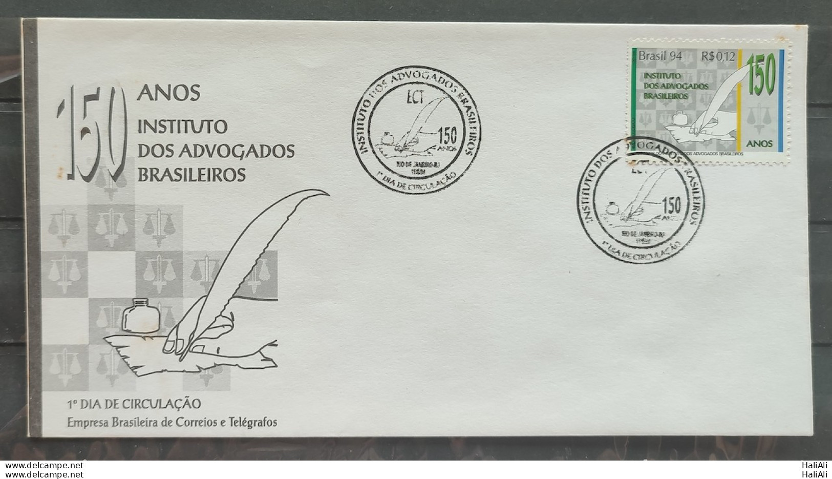 Envelope FDC 624 1994 Lawyers Institute JUSTICA CBC RJ - FDC