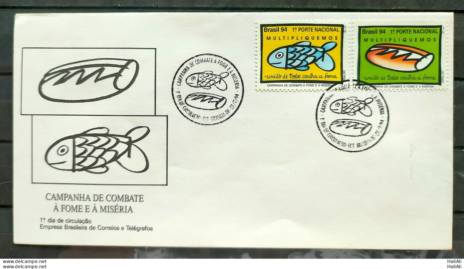 Envelope FDC 623 1994 Fight Hunger And Misery Economy CBC Brasilia 1 - FDC