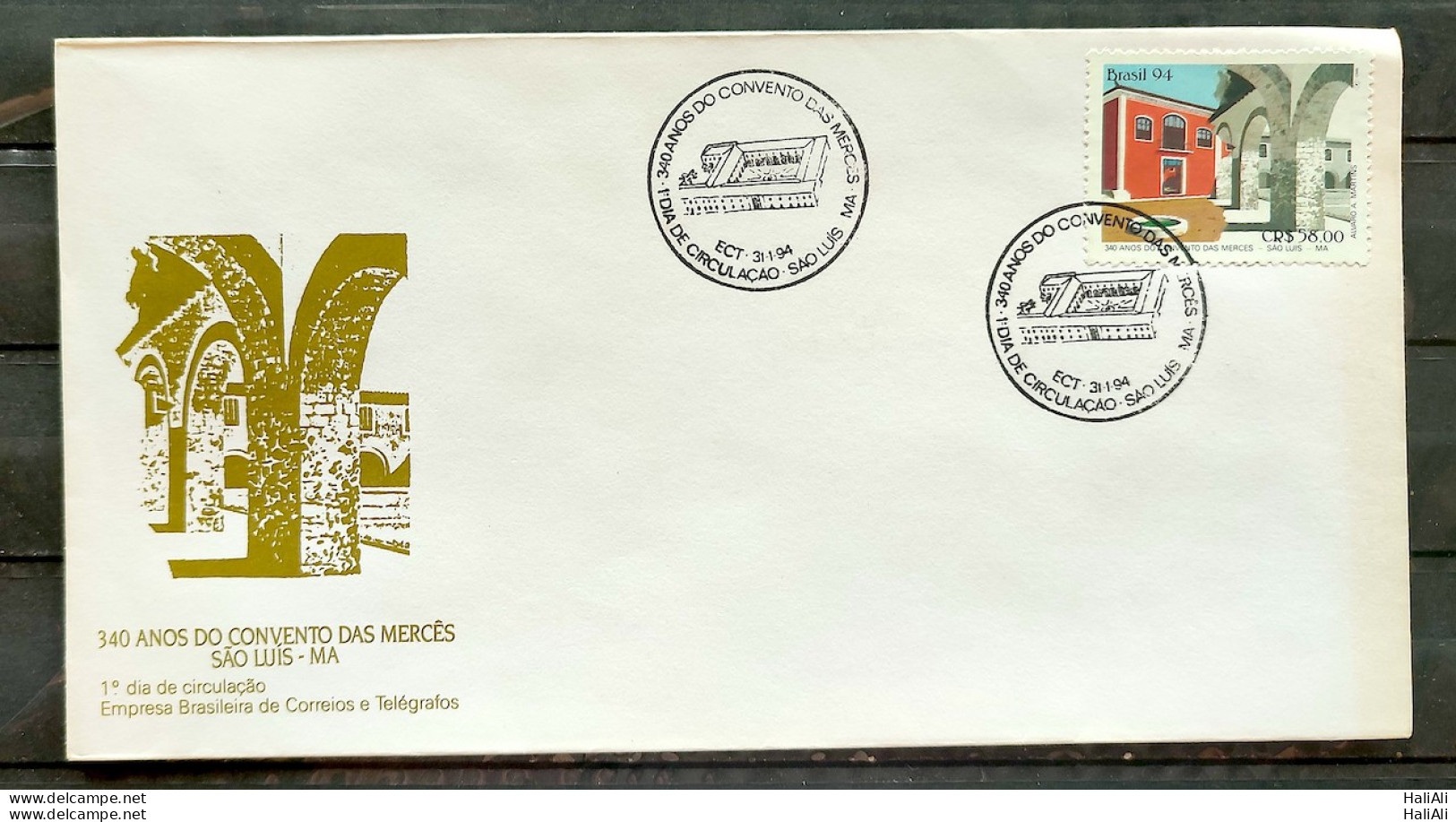 Envelope FDC 606 1994 Convent Of Merces Sao Luis Religion Cbc Ma 1 - FDC