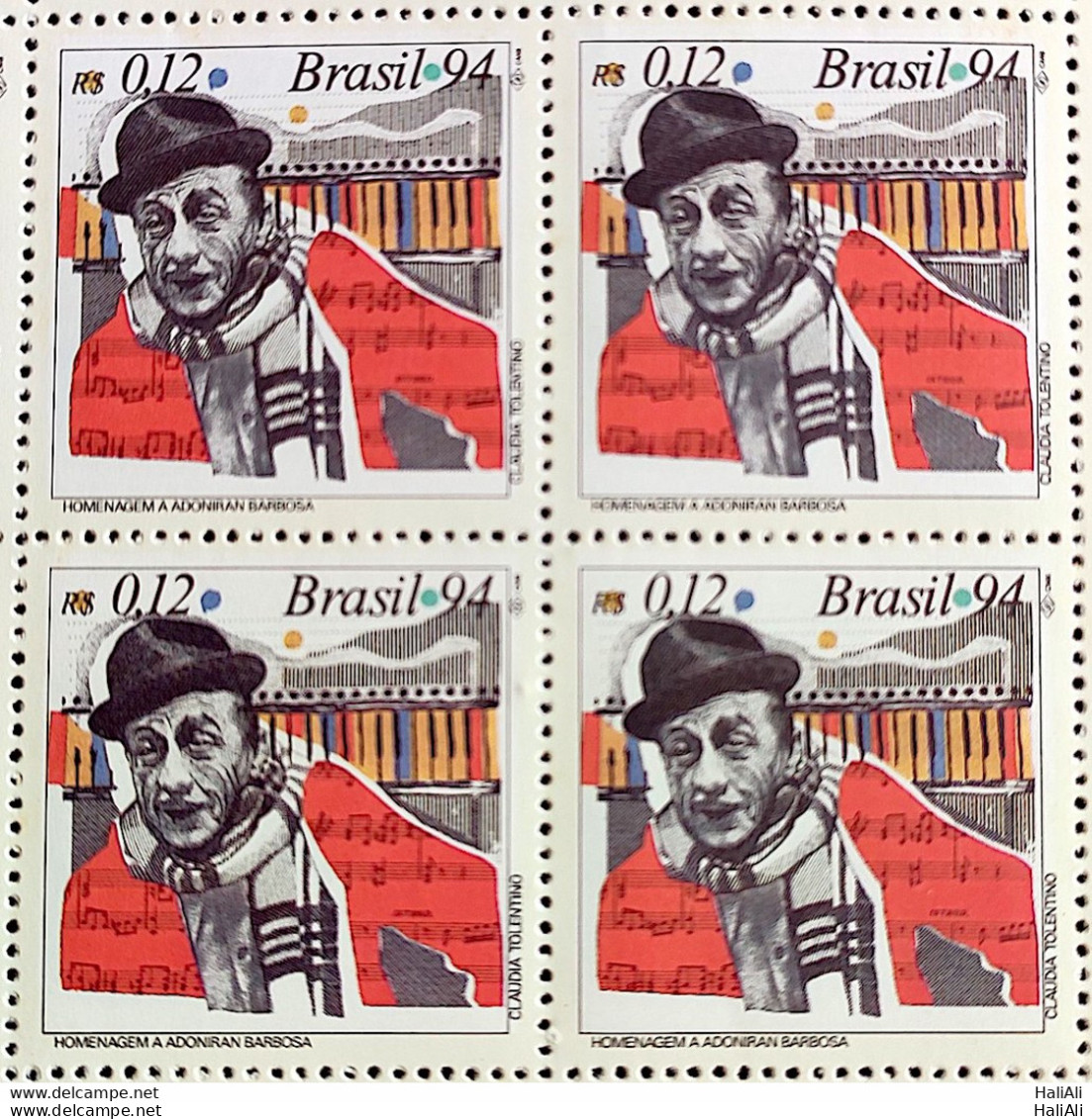 C 1926 Brazil Stamp Adoniran Barbosa Music 1994 Block Of 4 - Neufs