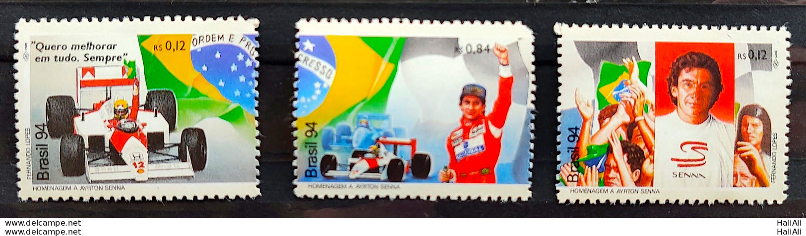 C 1921 Brazil Stamp Ayrton Senna Flag F1 F1 1994 Complete Series Separados - Neufs