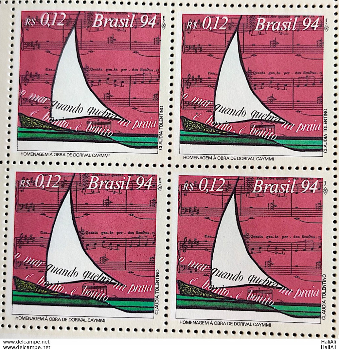 C 1925 Brazil Stamp Dorival Caymmi Music 1994 Block Of 4 - Neufs