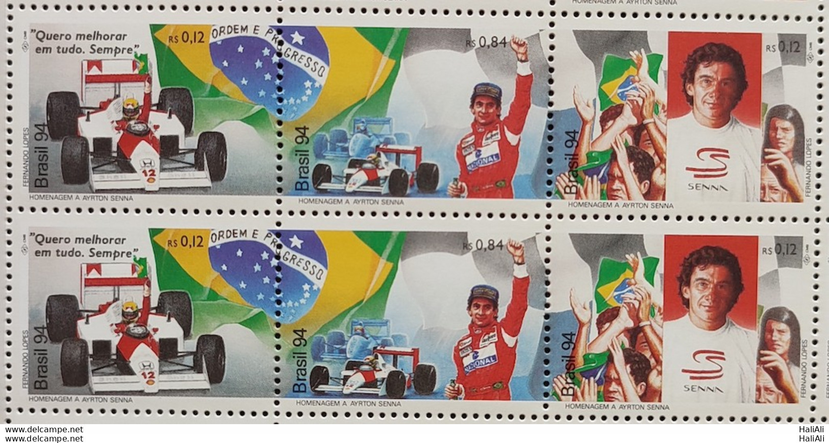 C 1921 Brazil Stamp Ayrton Senna Formula 1 Car 1994 Sextilha - Unused Stamps