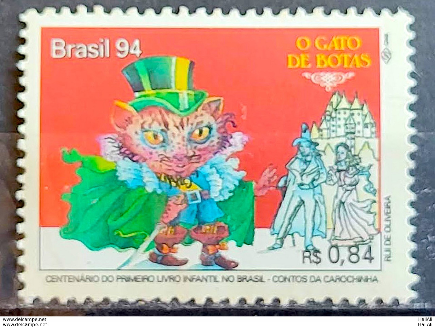 C 1918 Brazil Stamp First Children's Book Contos Da Carochinha Child 1994 Puss In Boots - Unused Stamps