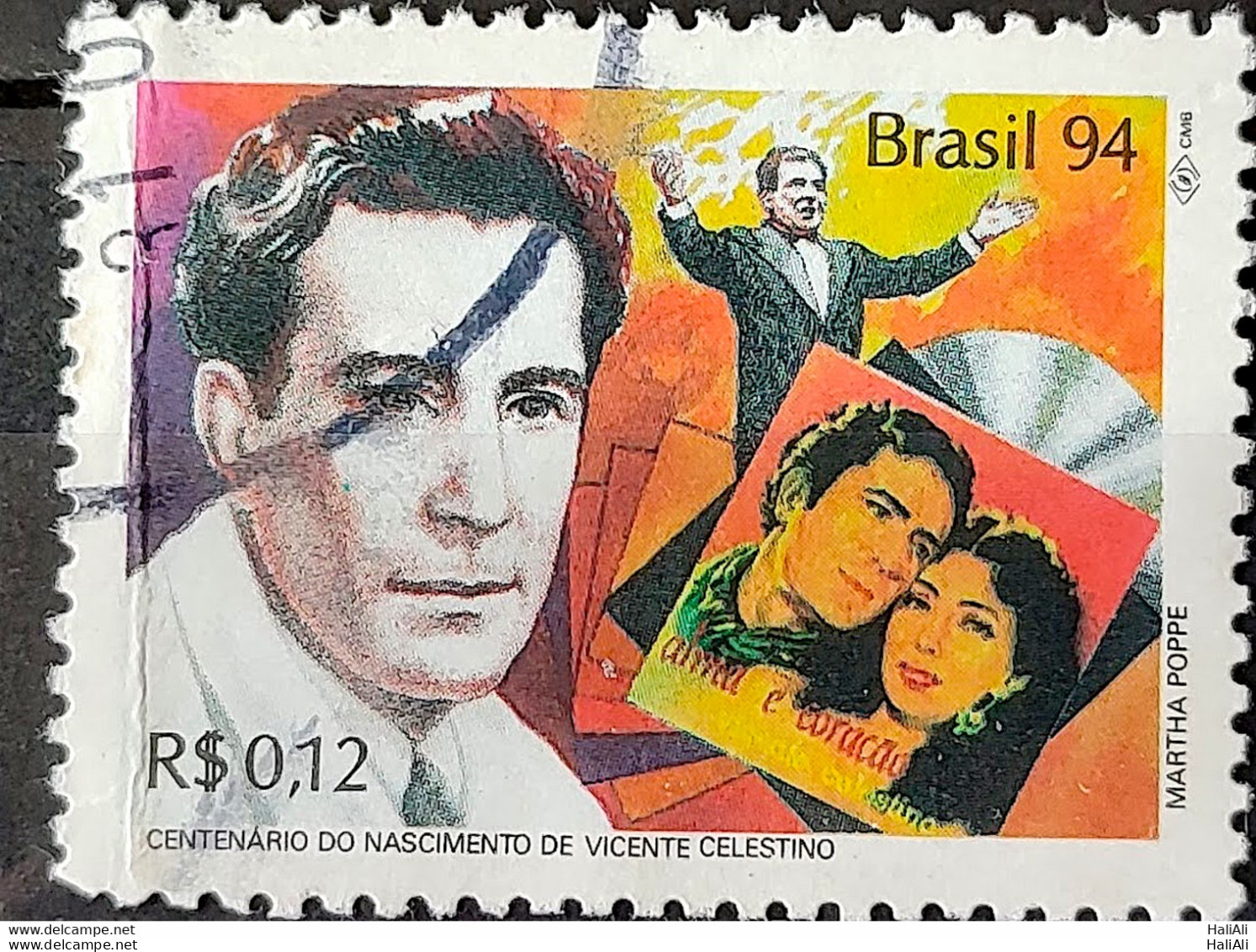 C 1913 Brazil Stamp Vicente Celestino Music 1994 Circulated 2 - Gebraucht