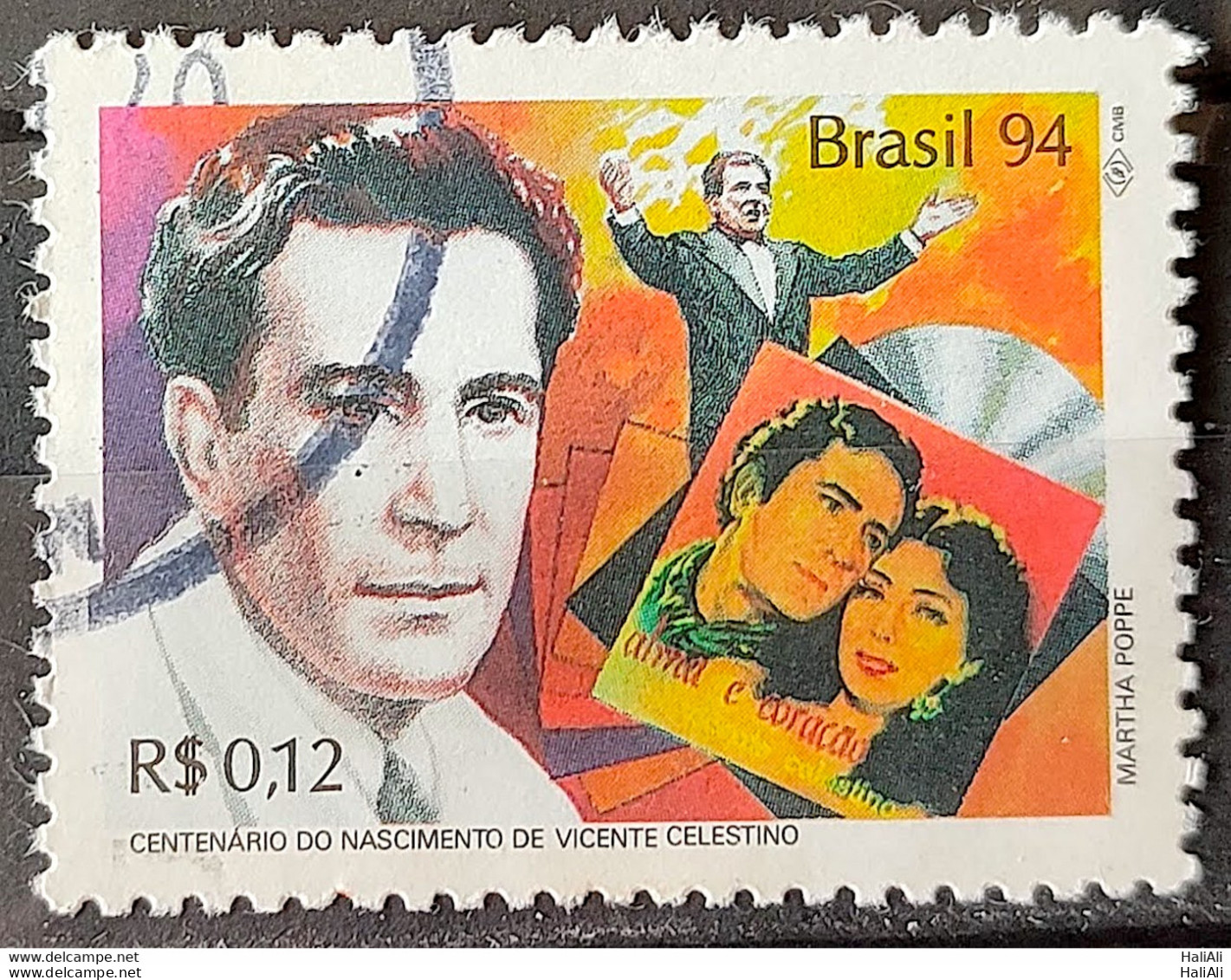 C 1913 Brazil Stamp Vicente Celestino Music 1994 Circulated 3 - Usados