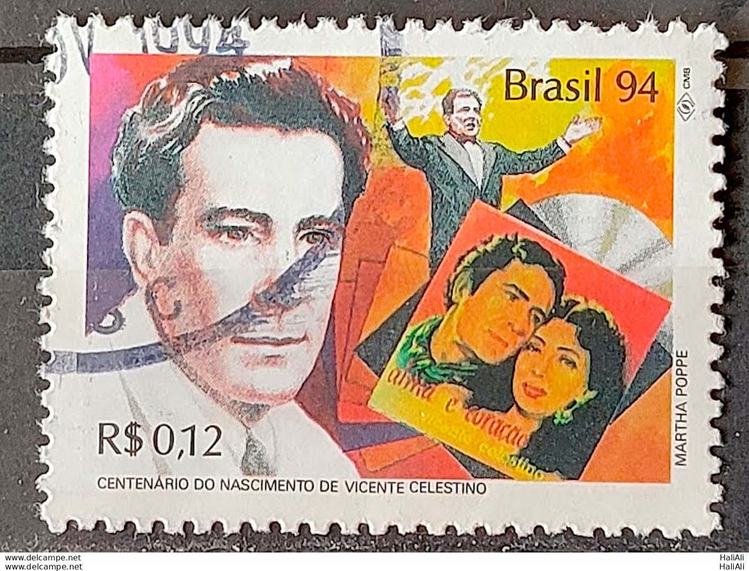 C 1913 Brazil Stamp Vicente Celestino Music 1994 Circulated 4 - Used Stamps