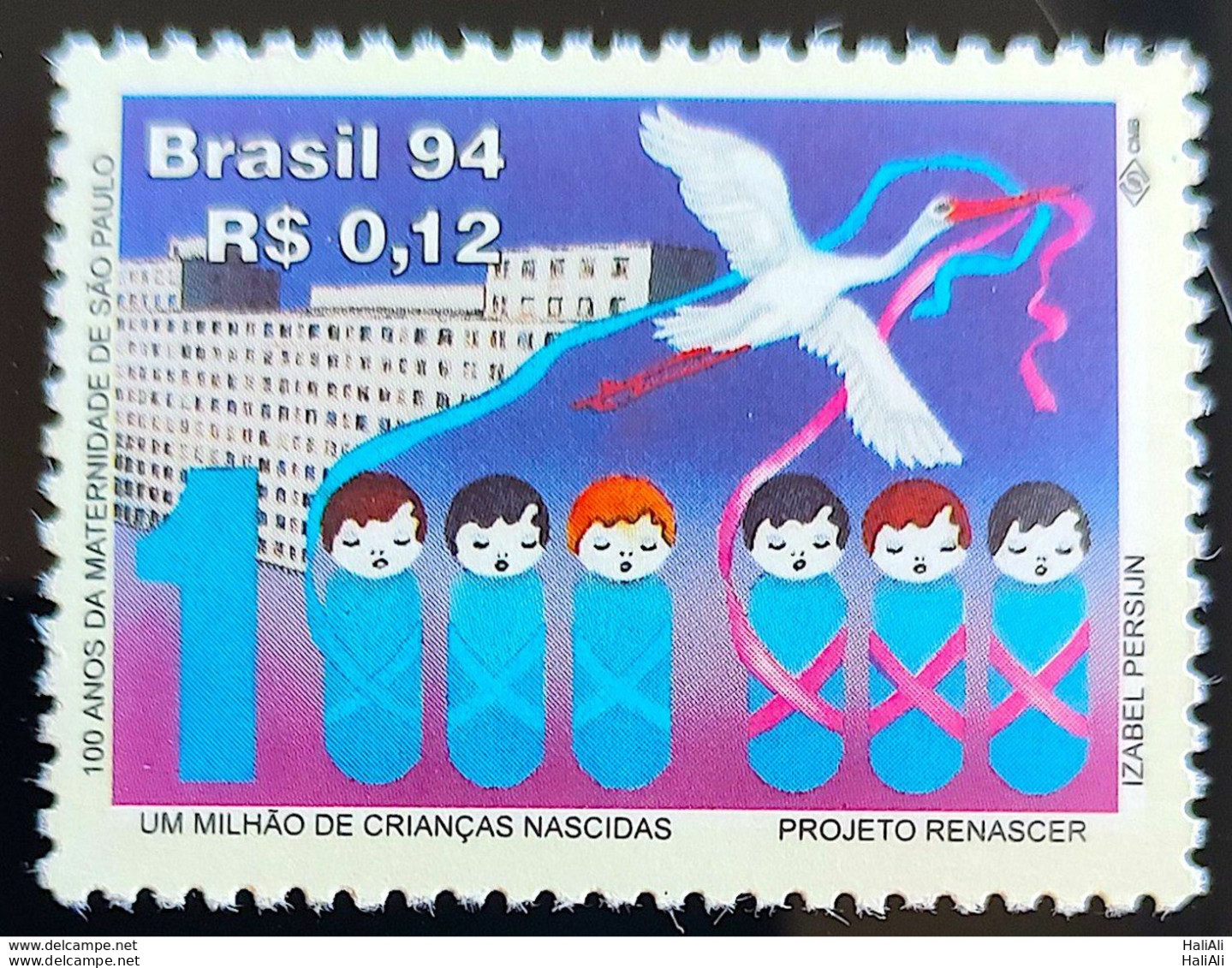 C 1912 Brazil Stamp Project Renascer Maternidade De São Paulo Child Bird 1994 - Unused Stamps