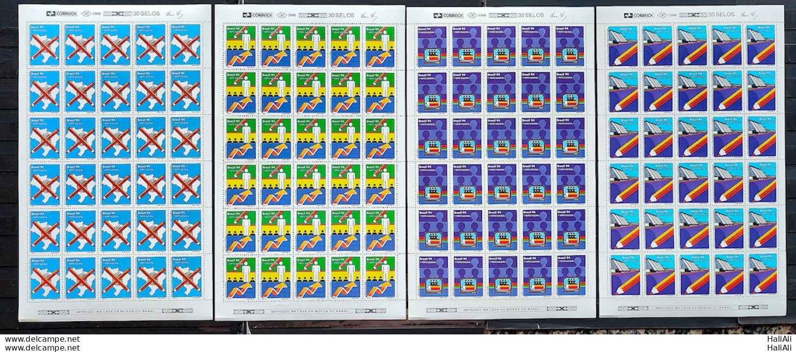 C 1898 Brazil Stamp Education TV Map 1994 Sheet Complete Series - Unused Stamps