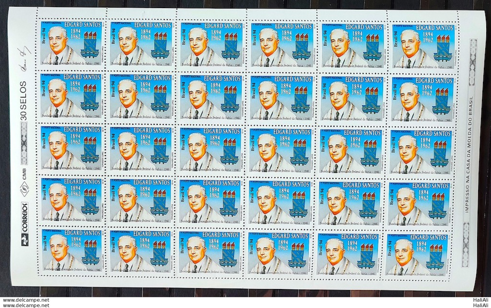 C 1903 Brazil Stamp Edgard Santos Founder Of The Federal University Of Bahia Education 1994 Sheet - Unused Stamps