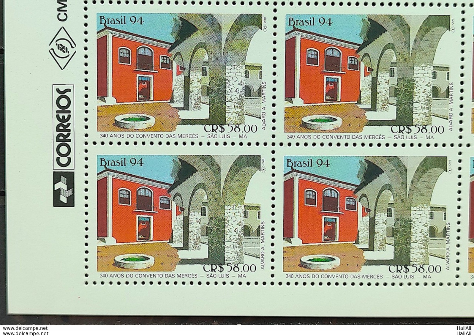 C 1881 Brazil Stamp Convent Of Mercês Religion Education 1994 Block Of 4 Vignette Correios - Neufs