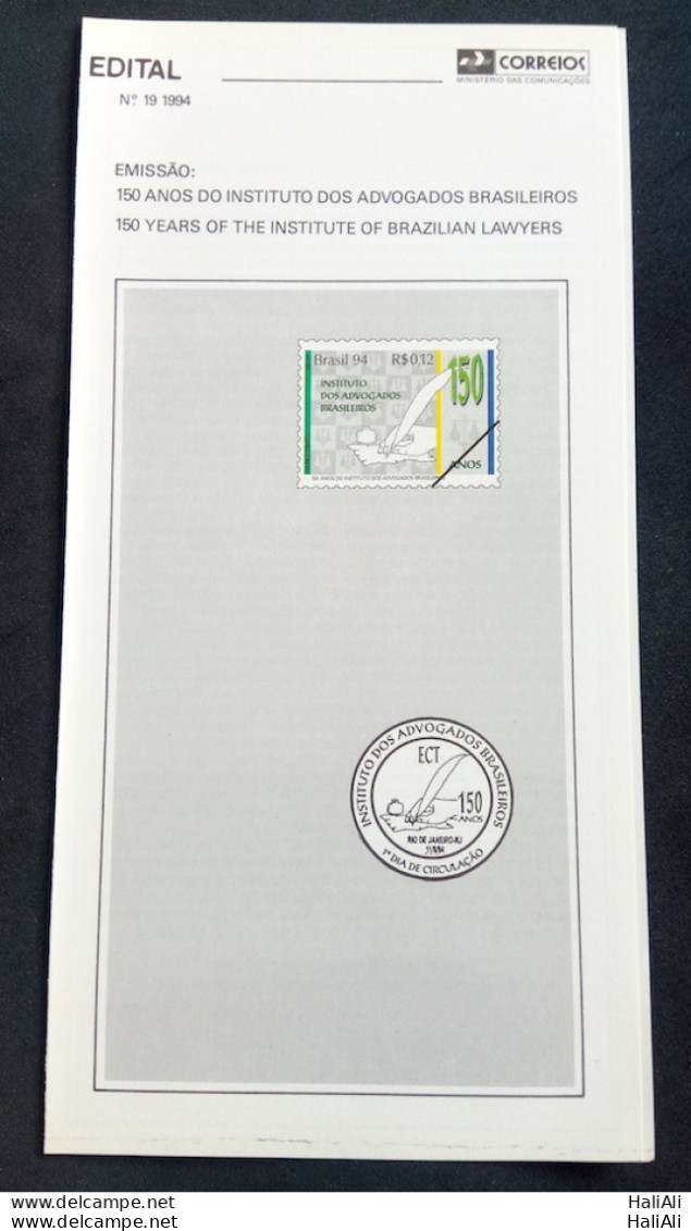 Brazil Brochure Edital 1994 19 Without Stamp Lawyers - Briefe U. Dokumente