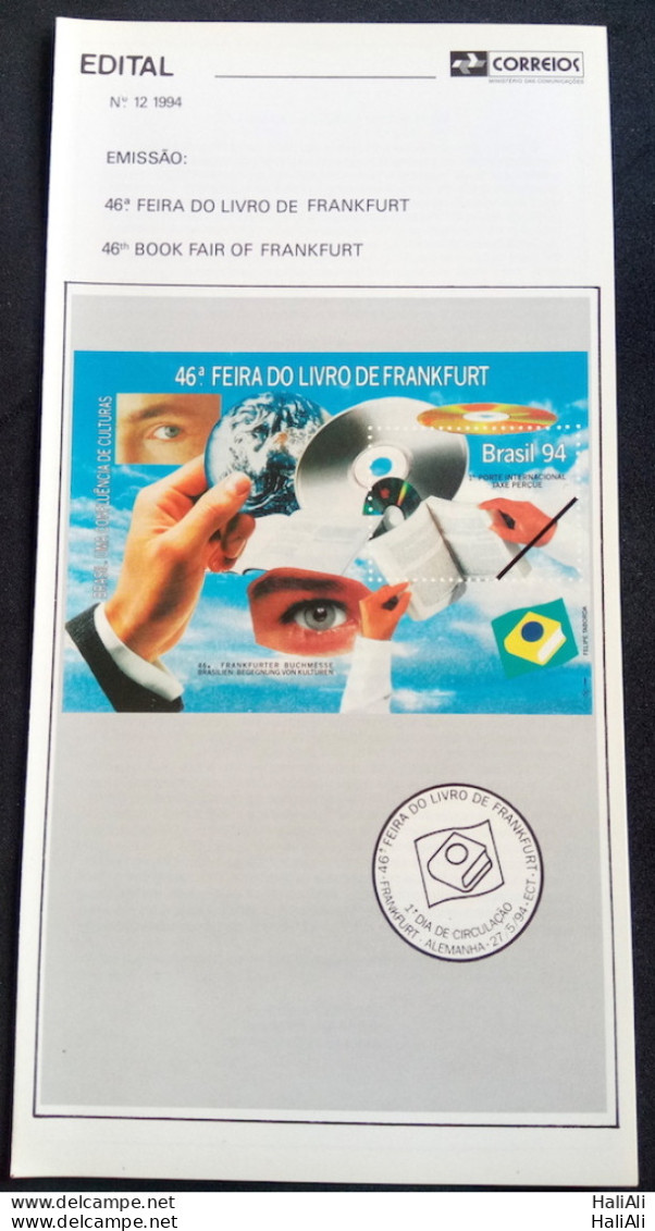 Brazil Brochure Edital 1994 12 Book Fair Frankfurt Without Stamp - Briefe U. Dokumente