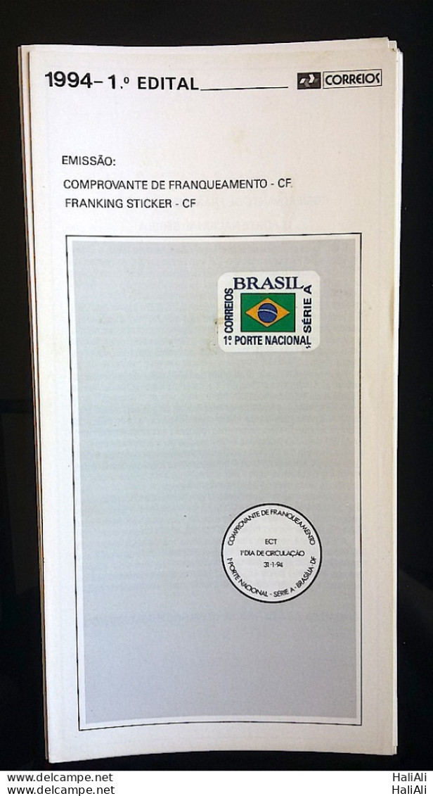 Brazil Brochure Edital 1994 01 PROCESSING FRANKING Without Stamp - Lettres & Documents