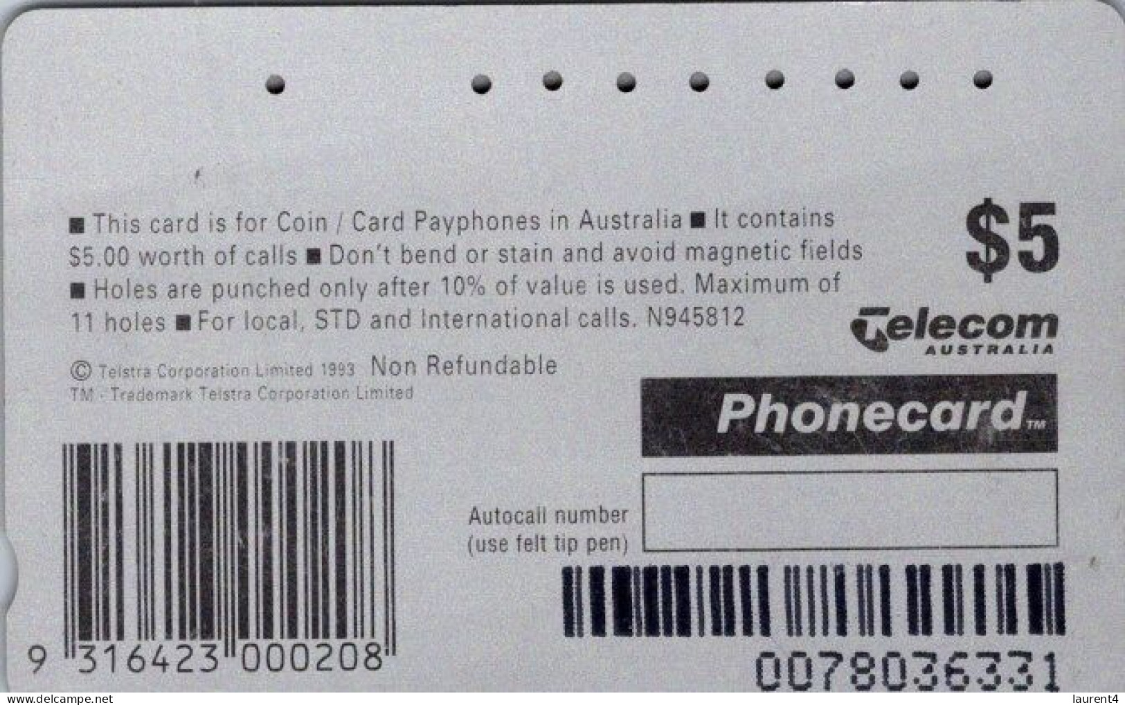 19-4-2024 - Phonecard - Australia  - (duplicate Phonecard) Butterfly - Australien