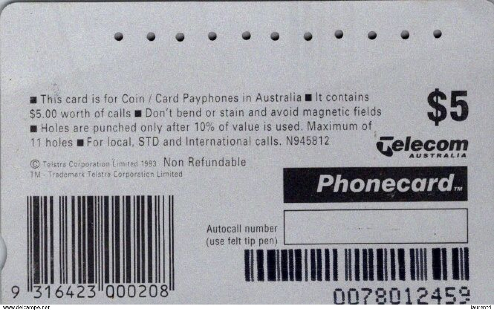 19-4-2024 - Phonecard - Australia  - (duplicate Phonecard) Butterfly - Australien