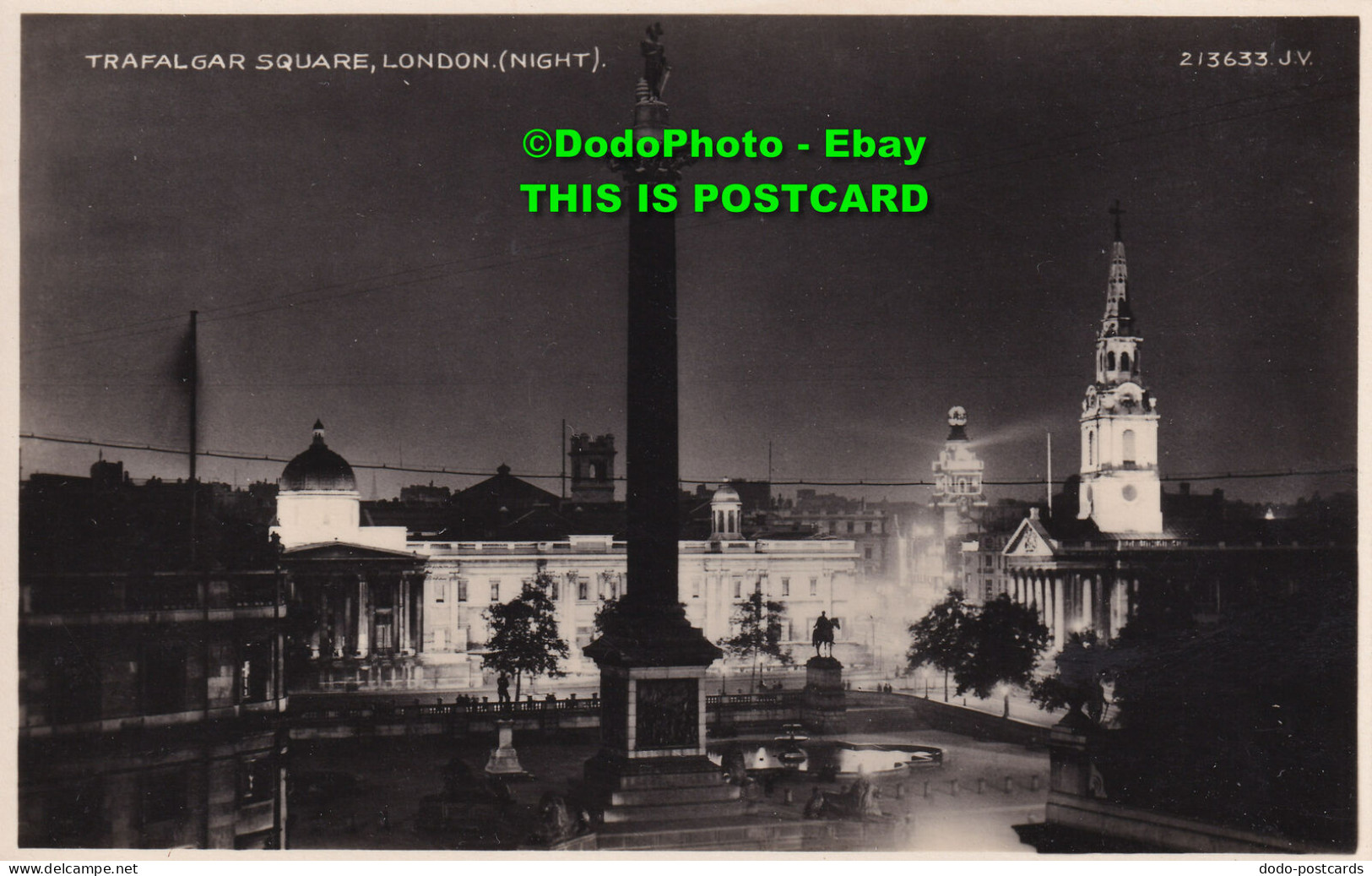 R409429 London. Trafalgar Square. Night. Valentine. RP - Andere & Zonder Classificatie