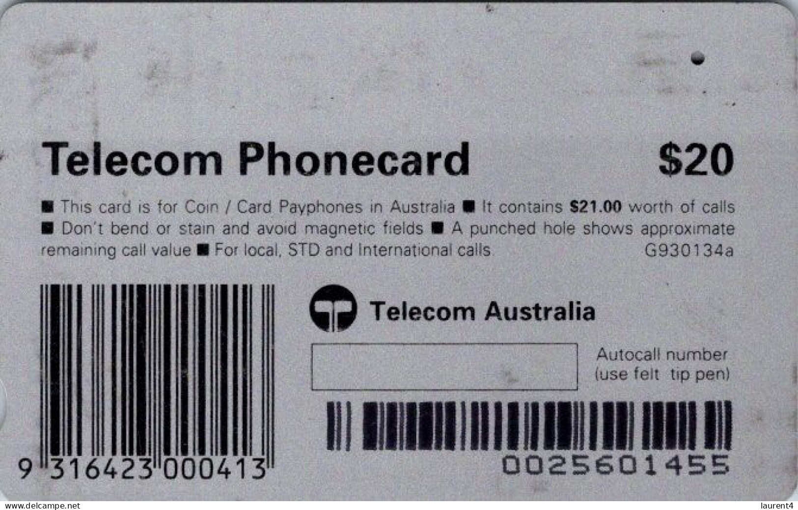 19-4-2024 - Phonecard - Australia  - (duplicate Phonecard) Fish (3 X $ 20.00) - Australië