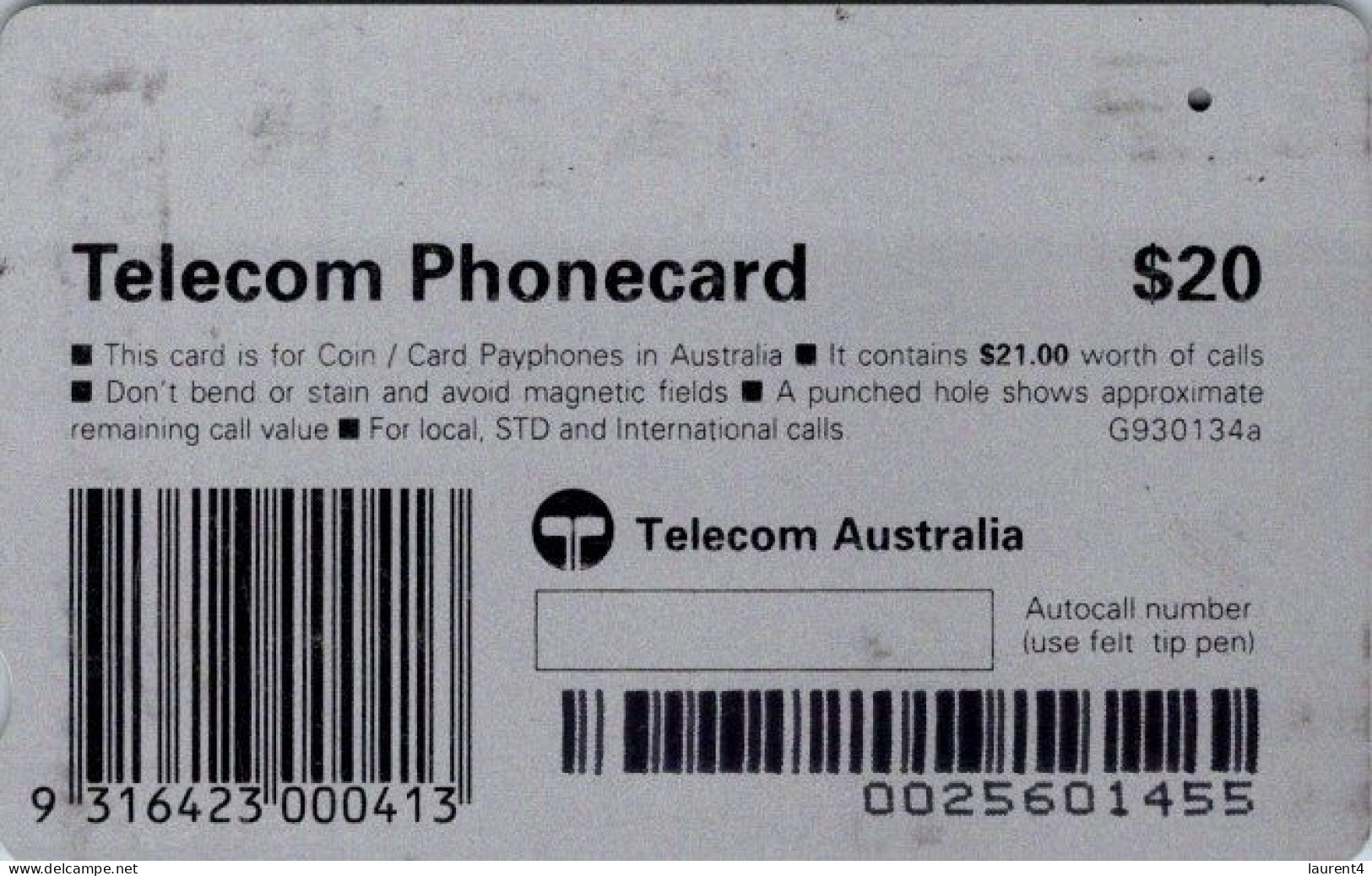 19-4-2024 - Phonecard - Australia  - (duplicate Phonecard) Fish (3 X $ 20.00) - Australia