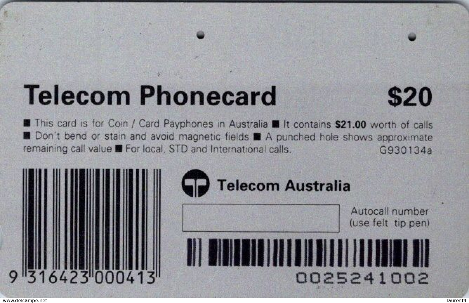 19-4-2024 - Phonecard - Australia  - (duplicate Phonecard) Fish (3 X $ 20.00) - Australien