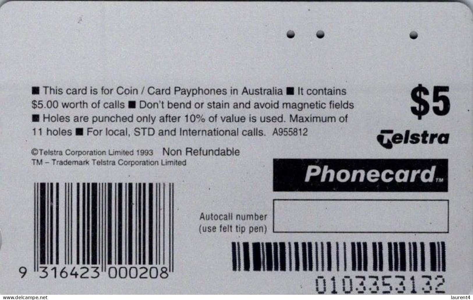 19-4-2024 - Phonecard - Australia  - (duplicate Phonecard) CDB Music - Australia