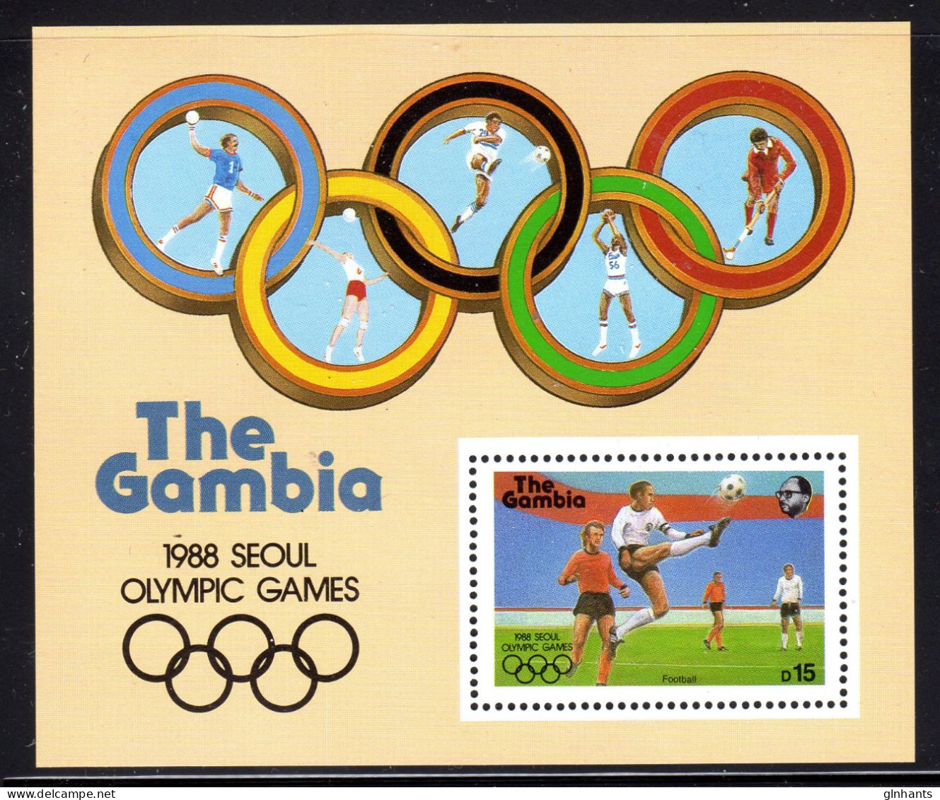 GAMBIA - 1987 SUMMER OLYMPICS FOOTBALL MS FINE MNH ** SG MS733 - Gambie (1965-...)